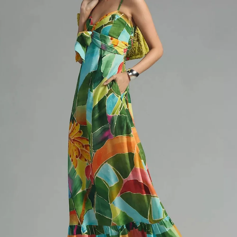 NWT Farm Rio Tie-Waist Printed Dress - Picture 2 of 7